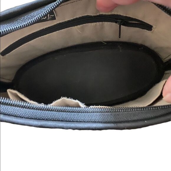 Baskets of Cambodia Rattan Woven Tan with Black Braided Strap Bag Purse - Picture 4 of 5